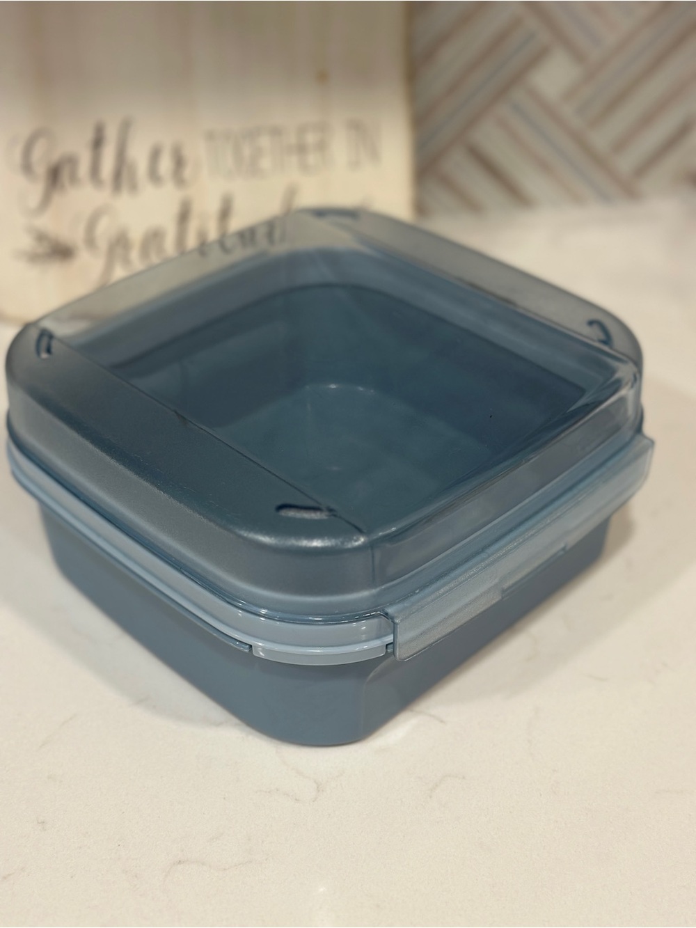 Vintage Tupperware Signature Series Square Container Hinged Lid 1619-4